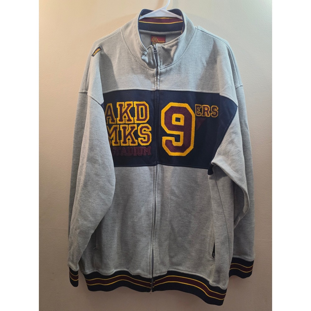 VTG Akademiks Stadium Division 1/4 Zip Sweatshirt XXL Gray Red Yellow Y2K Rare